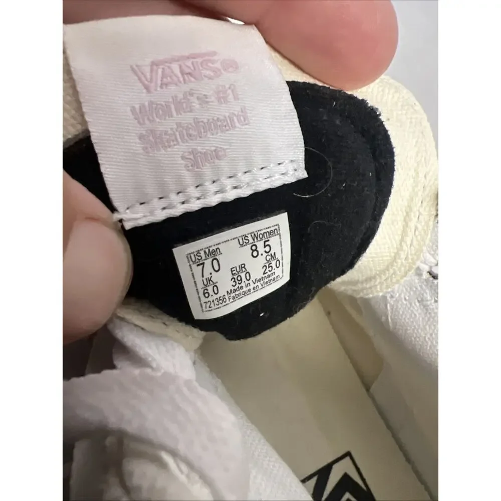 Vans Sk8-Hi Skate Cream/Pink Tapered Suede Sneaker Women 8.5 - Picture 8 of 10